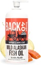 BACK 40 Köpeklər üçün Wild Alaskan Balıq Yağı, Köpeklər və Catlar, Omega-3-Rich Salmon və Pollock Oil, EPA & DHA Dog Salmon Yağı, DHA Brain, Heart və Axtarlar 32 fl oz
