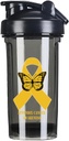 Appendix Cancer Awareness 18 Ounce Shaker Bottle Drink Mixer Leak-proof Pre Workout Protein Shakes Meal Replacement Shakes Bottles 500ML/18 Oz Black