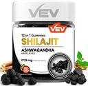 VEV Shilajit Gummies para homes e mulleres | 1000mg Shilajit & Ashwagandha Gummies con Sea Moss & L-Theanine para Enerxía, Vitalidade e Estrés equilibrio | Vegan, No added Sugar | 90 Count for Daily Wellness