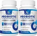 300 Miliard CFU Probiotyki, 12 Szczepów z 3 Prebiotyki Organiczne, Probiotyki dla kobiet i mężczyzn, Codzienne Suplementy dla Digestive, immunologiczne, Gut & Bloating Health, Półka Stabilny, Wegan, 120 Liczby