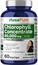 NusaPure Chlorophyll 200:1 Ekstraktı, 400 mq 80,000mg 60 Veggie Caps (Equivalent 80000mg təhlükəsizlik, Qeyri-GMO, Vegan) Ereksiya