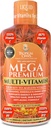 Mega Premium šķidrs multivitamīns; dabīgs imūnsupport vitamīns w/ 1333% C vitamīns, 200% D3, cinks + 20 Vitamīni, 70 minerālvielas; & 21 aminoskābes; bez cukura; 98% Orange Flavor; Absorbcija; 32 Servē