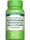 Nature's Truth Glucosamine Chondroitin MSM Complex | 60 Caplets | with Turmeric | Triple Strength Formula | Non-GMO and Gluten Free Supplement