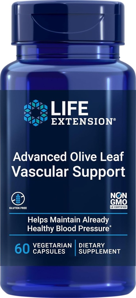 L'extensió de la vida avançada de Olive Leaf Vascular, Extreu l' Olive, Extreudor de Cely, ocupein, Implementació de la pressió arterial, salut vascular, Vegetan-Free, No-GMO, 60 Capsules