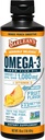 Tambahan Minyak Ikan Barlean Omega 3 dengan Vitamin D untuk Pria dan Wanita, Mangga Peach, 1080mg EPA dan DHA Acid Gendut, 16 oz