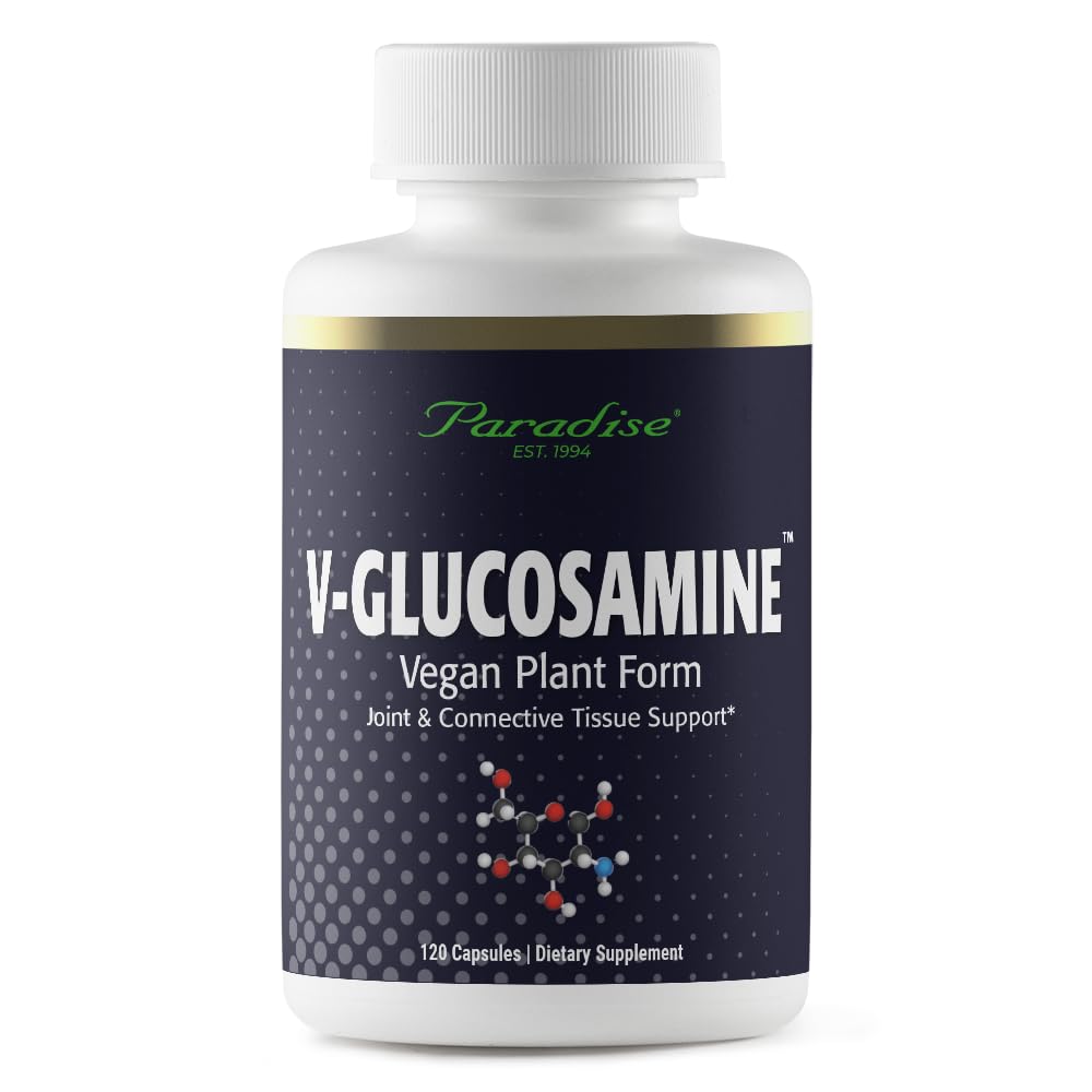 Paradise Herbs V-Glucosamine Supplement, Tissue & Joint Health, Super Potent, Ultra Pure, Vegan, Non GMO, Gluten Free, 120 Vegetarian Capsules
