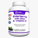 Hibrid Nutraceuticals Black Elderberry Capsules, dengan Echinacea, Turmeric, Garlic, Zinc, Vitamin C, E dan B6, Prograine dan L-Glutamine (60 Capsules)