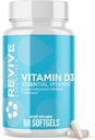 Revive MD D3- vitamintilskud, 5000 IE - højpotens Cholecalciferol til immunforsvar, kalciumabsorption, ben - og muskelsundhed - non- GMO - kosttilskud med ingen fyldstoffer - 60 bløddele