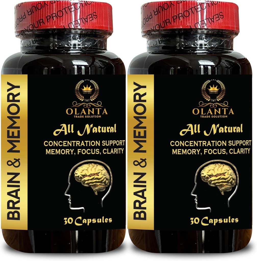 Підтримка пам'яті Brain - Функція Brain і Alertness, Boosts Cognitive Performance & Brain функції, фокус і концентрація, підвищення пам'яті - 2 пляшки 60 капсули