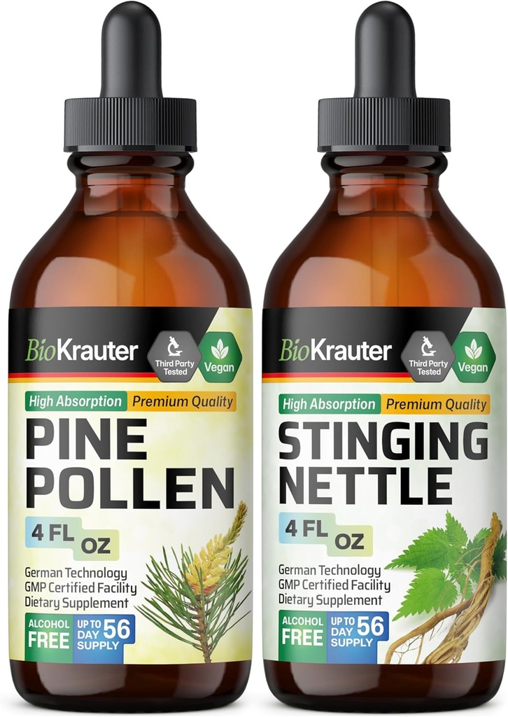 BIO KRAUTER Pine Pollincre 4 FI. Oz. และ Stinginging Netle Tincre 4 FI. Oz.