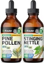BIO KRAUTER Pine Pollen Tincture 4 Fl. Oz eta Sting Nettle Tincture 4 Fl. Oz.