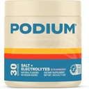 Podium Nutrition Training Salt + Electrolytes Powder, Strawberry, Post Treout Hydration & Lihasten Recovery Support, Electrolyte Drink, Magnesium, kalium, kalsium ja natriumsuolat, 30 tarjoilua