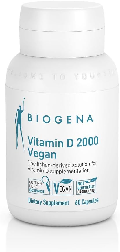 Fórmula biogenena D 2000 Vegan - Sun Vitamina D3 suplementari per a l'evacuació de Calci, Imne support - 60 Capules **