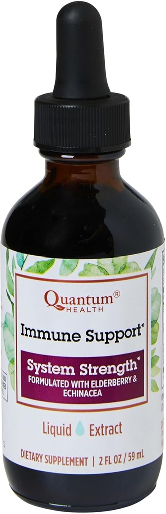 Quantum Health Immune Support Elderberry Echinacea Goldenseal Liquid Extract - Tägliche Wellness Kräuter Immunität Formel für Damen und Herren - High Dose, schnelle Absorption Tinte - 2 Fl Oz