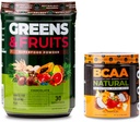 Nutrology Greens & Fruits Powder-Naturally Sourced Superfood, Chocolate (30 서빙) BCAA 자연, 식물 기반 BCAA 분말, 오렌지 코코넛 맛 (30 서빙)