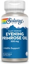 SOLARAY High Potency Evening Primrose Oil 500mg - Midlife Support - Zdroj gama kyseliny linolénovej a kyseliny linolovej - žiadne rozpúšťadlá, studené lisované - 90 Servings, 90 Softgels