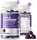 Magnezyum Gummies 500mg 400mg | Yüksək Absoreksiya, Bone, Nerves, Muscle | 3 dəstək qutusu,Taurate,Malate | Yetişkinler - Vegan,Sugar Free,120Cts