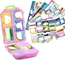 1Pack Travel Pill Organizer - 10 Compartments Pill Case, Compact en Portable Pill Box, Perfect voor On-The-Go opslag, Pill Holder for Purse (Roze met 156 Stickers)