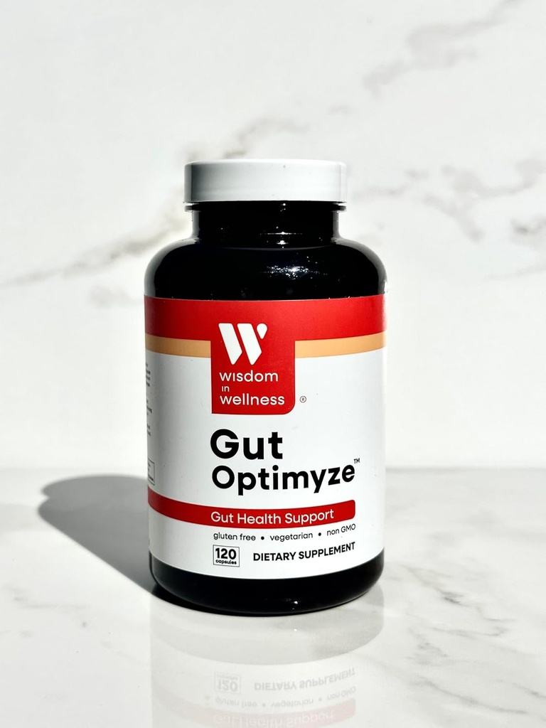 Înțelepciune În Wellness Gut Optimyze - 120 Capsule Digestive de sănătate - Vitamine și probiotice pentru sănătate gut - Complet pentru bărbați și femei - Digestive pastile de sanatate Gut - Probiotice Sanatate Gut
