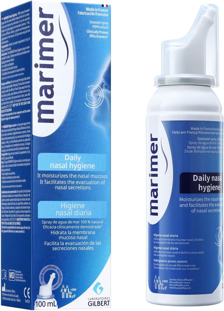 每日 Saline 所有天然海水鼻喷雾、Sinus Rinse和Sinus Allergy Synmptom Reliver 3.38 FL OZ(100毫升)