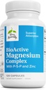 Terry Naturally BioActive Magnesium Complex - Knochen & Herz-Gesundheit Unterstützung - Ergänzung mit Vitamin B6, Zink & Magnesium - Pyridoxal-5-Phosphate Vegan Kapsel Supplement - 120 Kapseln