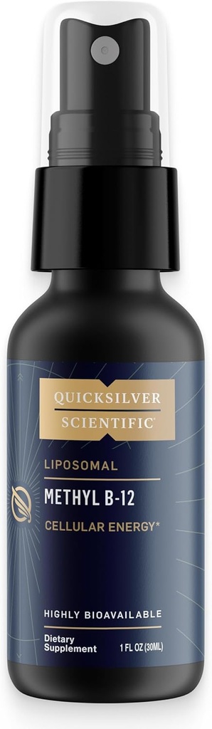 Quicksilver Scientific Methyl B12-1000mcg Vitamin B12 as Methylcobalamin - with Nano Technology for Superior Absorption - Supportive Energy supplement (30ml / 90 Servings)