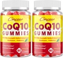 CoQ10 Gummies with PQQQ - 400 MG Coenzyme Q10 High Potency, Hobetua Ayurvedic Herbs-ekin, onddo moldakorren nahasketa eta probiotikoak bihotza, garuna, energia, immunitatea, Cherry Flavor, 120 Vegan Gummies