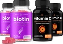 NutraChamps Biotin Gummies (2 пакета) и капсулы витамина С (2 пакета) 4 пакета