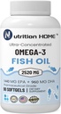 Omega 3 ulei de pește 3000 mg EPA & DHA, 2520 mg de Omega 3 acidi grasi 1440mg EPA + 960mg DHA Cel mai bun Essential Acidi grasi Premium Burpless Softgel Suplimente (90)