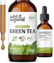 Wild " Organic Green Tea Extract Liquid drops - Antioxidant supplement - Natural Green Tea supplements w/Camelia Sinensis - Vegan, Sugar " Alcohol-Free Tincture - 2 fl oz