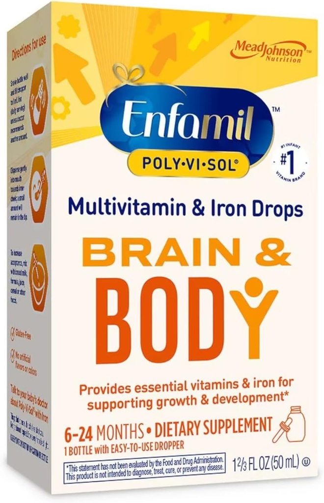 Enfamil Poly-Vi-Sol Multivitamin Ergänzung Tropfen mit Eisen 50 mL