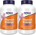 NOW Foods Supplements, Thyroid Energy™, Iodine and Tyrosine Plus Selenium, Zinc and Copper, 180 Veg Capsules (Pack of 2)