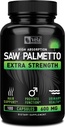 Saw Palmetto Capsules 600mg for Men & Women - Extra Strength DHT Blocker Supplement Capsules - Prostate & Hair Loss Support - 25% Fatty Acids, Bioperine - 100 Count
