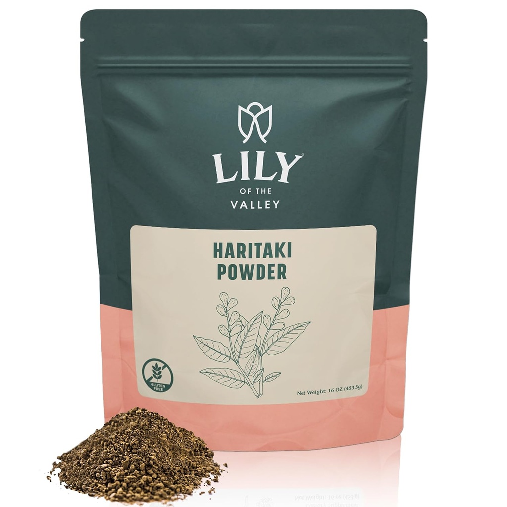 Lily of the Valley Haritaki Powder - Terminalis Chebula - Sourced from India - Ayurvedic Herb - 100% Natural & No added Säilöntä - Vegaani & Gluteeniton (16oz, 453g) - Paketti Toukokuu Vary