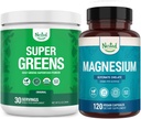 Nested Naturals Super Greens Daily Greens Superfood Powder - Certified UDA Organic Green Powder (30 Servings) Magnesium Glycinate Chelate (120 kapselia)