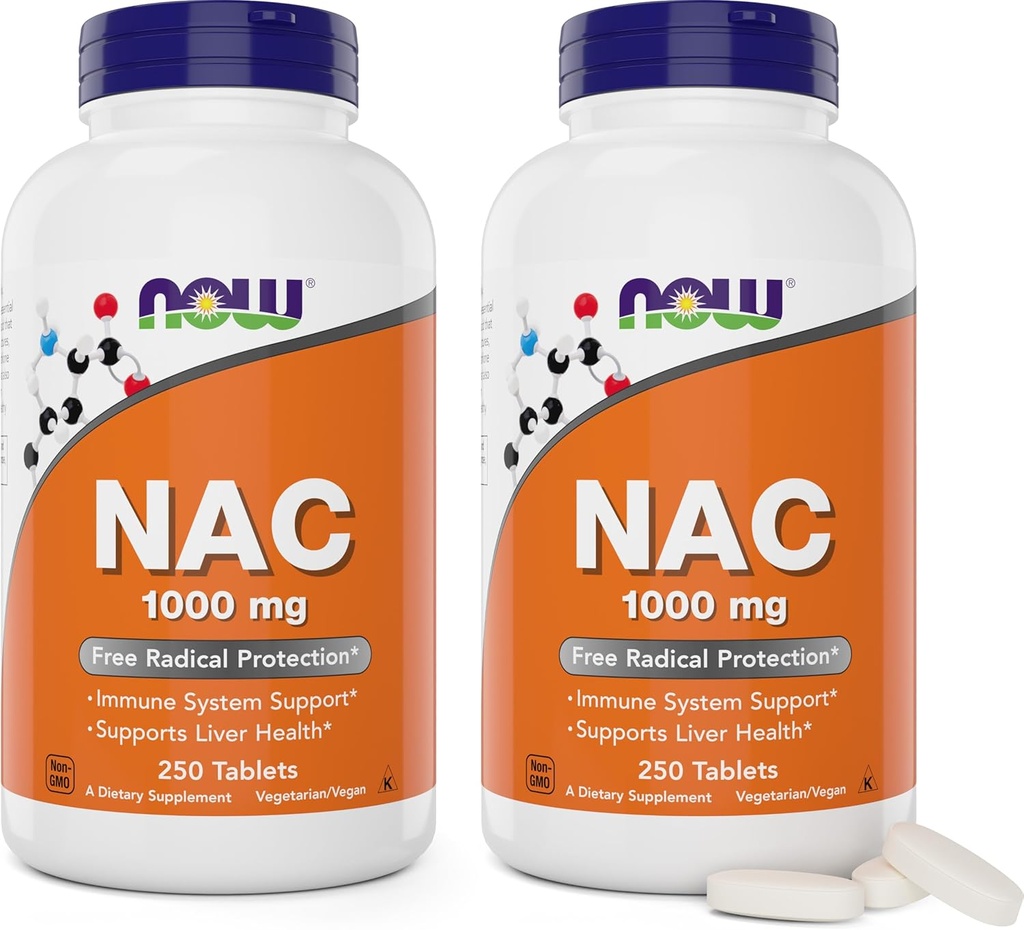 Aliments NAC 1000 mg, 250 comprimés (paquet de 2), supplément N-acétyl-cystéine, 1000 mg (1 gramme) par comprimé - Végétarien, non-OGM