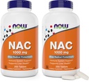 NOW Foods NAC 1,000 mg, 250 Tablets (Pack of 2), N-Acetyl-Cysteine Supplement, 1000mg (1 gram) per Tablet - Vegetarian, Non-GMO