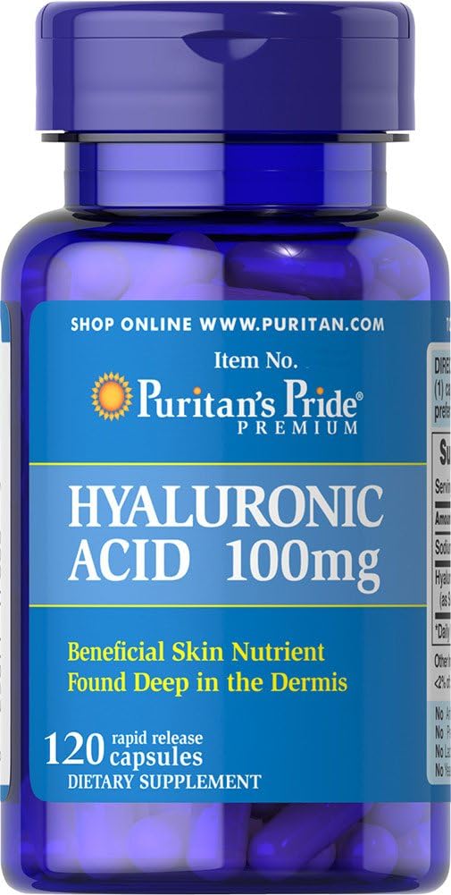 Puritan Pride Hyaluronic Acid 100 mg Capsules, 120 Count