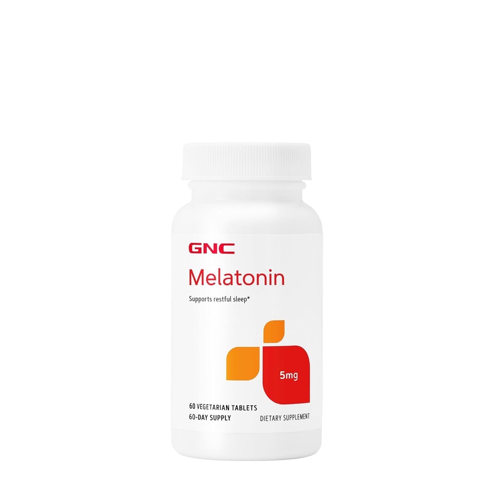 GNC Melatonin 5mg, atbalsta Restful Miega, 60 tabletes