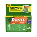 Zyrtec 24 Hour Allergy Relief Tablets, Antihistamine Indoor & Outdoor Anti Allergy Medicine + Cetirizine HCl, Relief from Runny Nose, Sneezing, & Itchy Eyes, Single Packs, 14 x 1 ct Packets