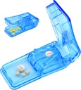 Pill Cutter Splitter for små og små piller Best Pill Cutter Splitter 1/4 vitaminer Piller Splitter Cuts med Shield Medicine Tablet Cutter Doubles som en Pill Organizer