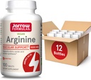 Jarrow Fórmulas Arginina 1000 mg, Suplemento dietético, Suporta Produção de Óxido Nitrico, Suporta Síntese de Proteína, 100 Comprimidos, até 100 dias de fornecimento (Pacote de 12)