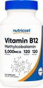 Nutricost Vitamin B12 (Methylcobalamin) 5000mcg, 120 Kapseln - Vegetarische Kapseln, Non-GMO, Gluten Free B12 Supplement