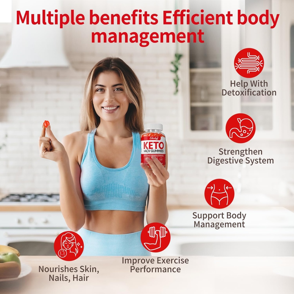 Kito ACV Gummies, Glute & Sweets Free Apple Simder Winegar Supplement for Men & Women - 180 Gummies (1500 mg-3 ฝูง)