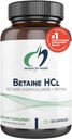 Designs for Health Betaine HCl Pepsin - 750 mg Betaine Hydrochlorothiade + Protein Dgestive Enzyme - ei-GMO- täydentää tukea digestiivinen toiminta (120 kapselia)