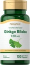 Piping Rock Ginkgo Bioba Supplement 120 mg | 100 Capsules | Standardized   Not-Gmo, Glutember Free