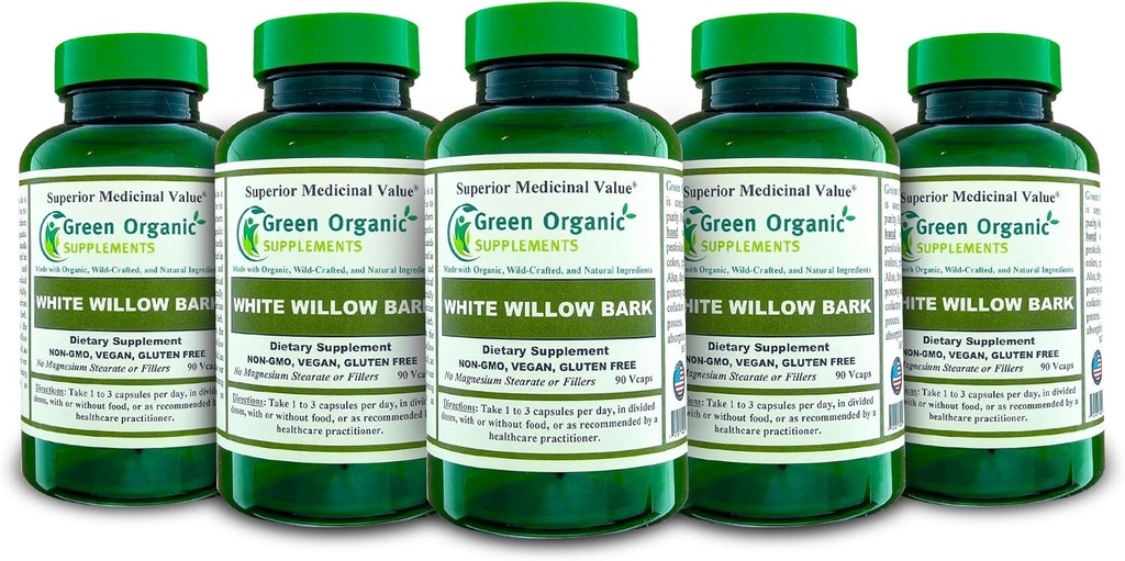 Organic verd suplementariment White Willow Bark (Pack de 5)
