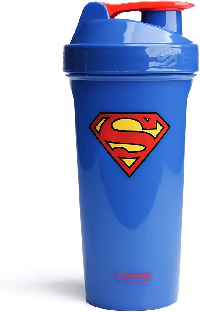 Smartshake Laite Justa Superman Proteinkier Amppoll 800ml BPA Free Leakly Gym Protekes Shamping Protein Powder DC Comicers Blue Amping Superman