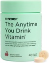 H-PROOF Anytime You Drink Vitamin, Liver Health & Immunity Support med Electrolytes, Milk Thistle och Vitamins B & C - 40 Chewable Tablets (20 Servings), Vegan, Black Cherry