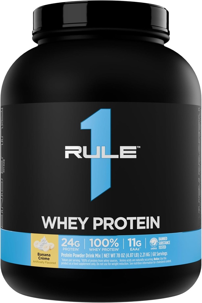 Regel 1 Whey Protein – 24g Fast-Acting Protein aus All-Whey-Quellen mit natürlich vorkommenden EAAs & BCAAs für Workout Recovery oder Anytime Use (5 Pfund*, Banana Creme)